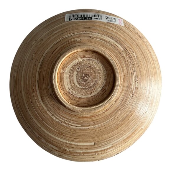 IKEA 700.591.34 Natural Bamboo Decorative Bowl 8” Made in Vietnam - Picture 2 of 4
